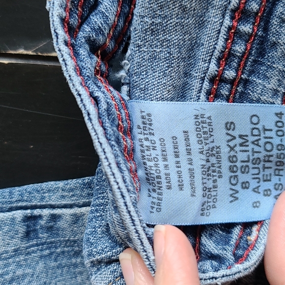 Girls Destructed Wrangler Flared Jeans size 8 Slim - Picture 5 of 5